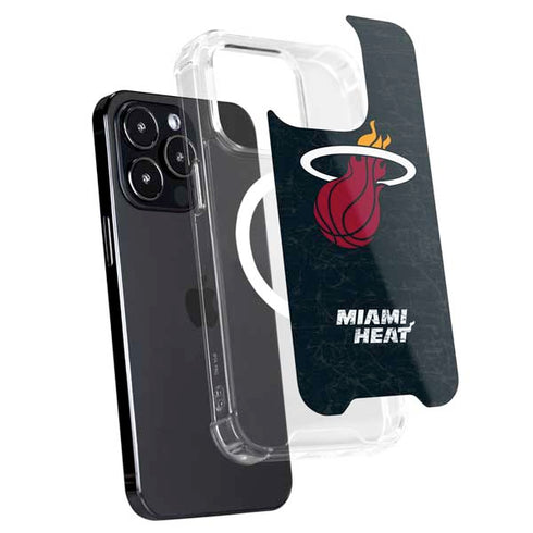 NBA Miami Heat Black Partial Logo iPhone 15 Pro MagSafe Case